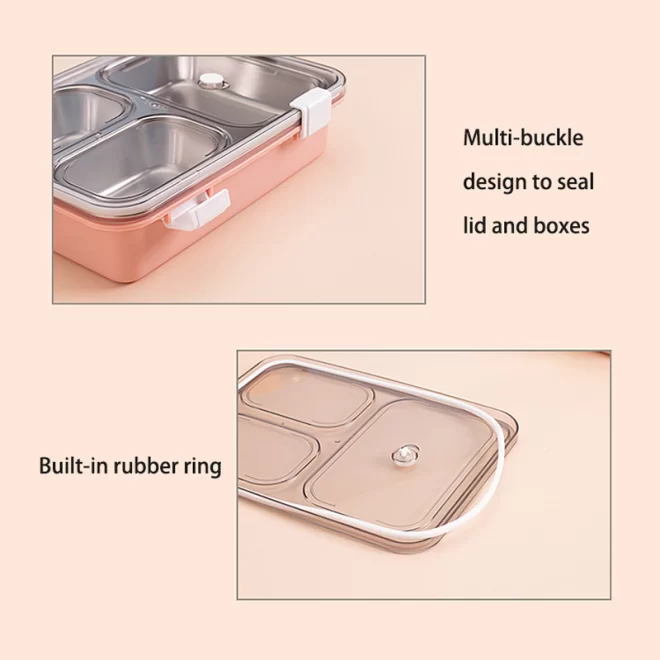 304 Stainless Steel Bento Boxes Bulk，3 Compartments Custom Lunch Box Wholesale-5