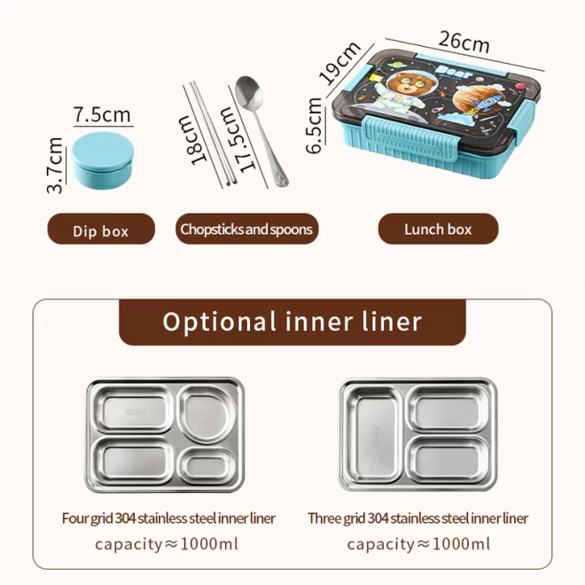 Custom Printed Lunch Box, 304 Stainless Steel Bento Box Bulk-8