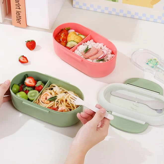 Kids Cartoon Lunch Box In Bulk, Plastic Bento Box With Cutlery-5