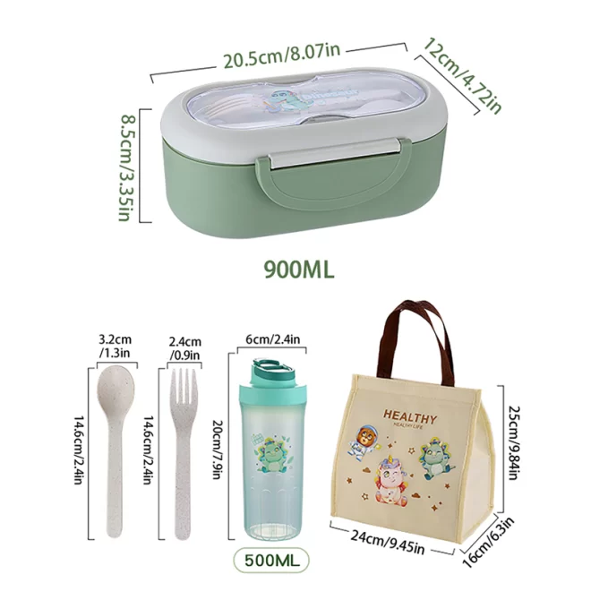 Kids Cartoon Lunch Box In Bulk, Plastic Bento Box With Cutlery-8