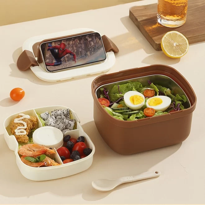 Double-Layer Bento Boxes Wholesale, Custom Plastic Lunch Box-4