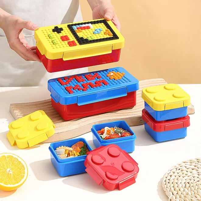 Customized Lunch Box For Kids, Building Block Bento Box Bulk-2