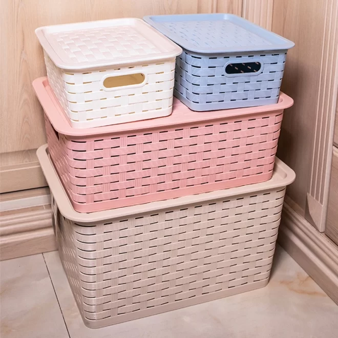 Custom Storage Baskets, Plastic Containers With Lids Bulk-2