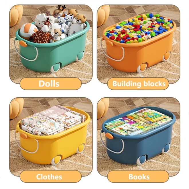 Kid Cute Plastic Containers In Bulk, Custom Toy Storage Bins-6