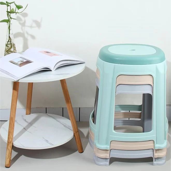 Non-slip Thickened Plastic Stool Wholesale, Stackable Plastic Chairs In Bulk-3