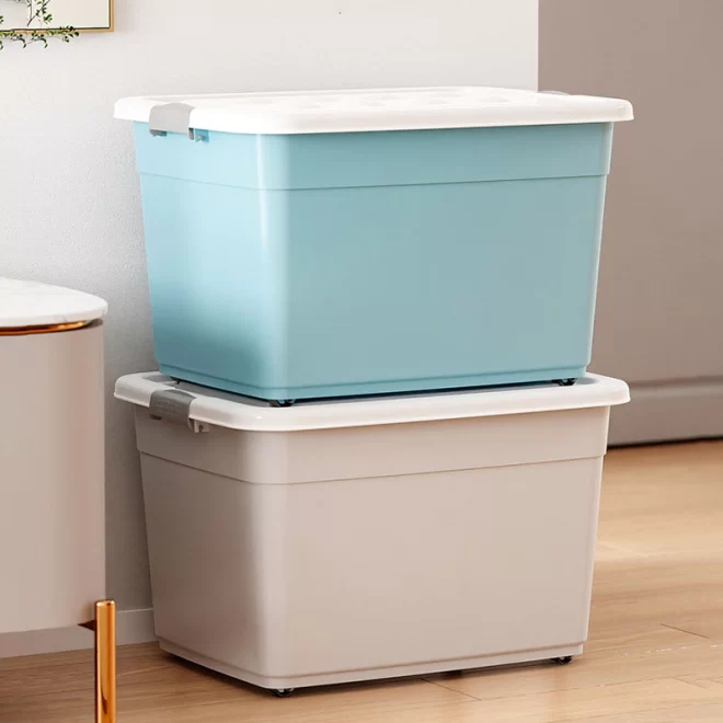 Stackable Plastic Storage Bins In Bulk, Storage Box With Lid-4