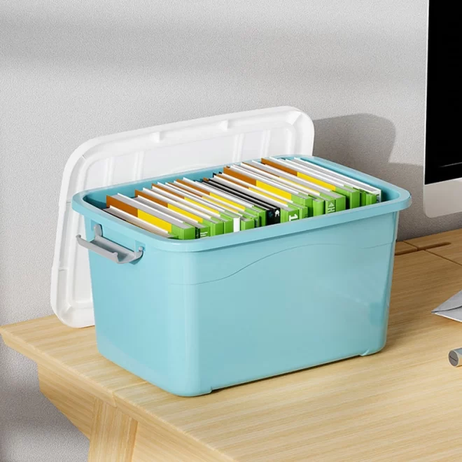 Stackable Plastic Storage Bins In Bulk, Storage Box With Lid-5