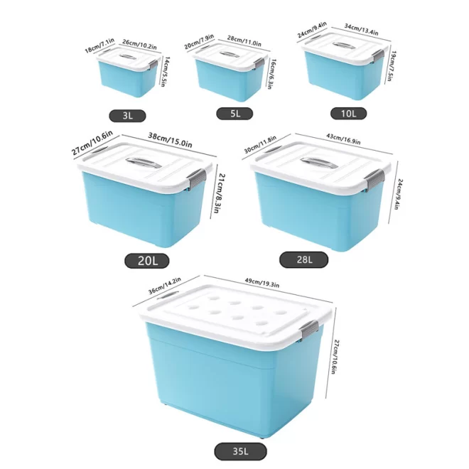 Stackable Plastic Storage Bins In Bulk, Storage Box With Lid-8