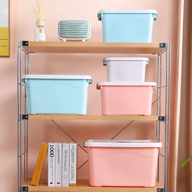 Stackable Plastic Storage Bins In Bulk, Storage Box With Lid-1